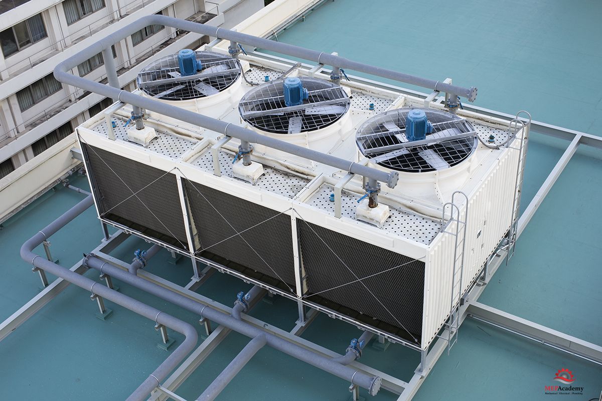 Crossflow cooling tower installation