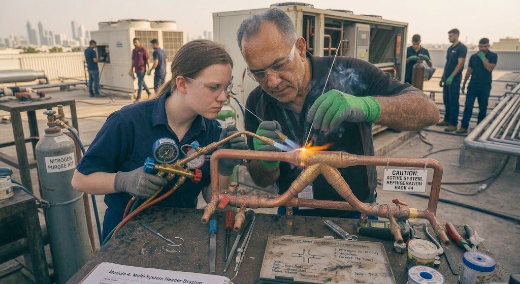 HVAC refrigeration brazing field installation skills