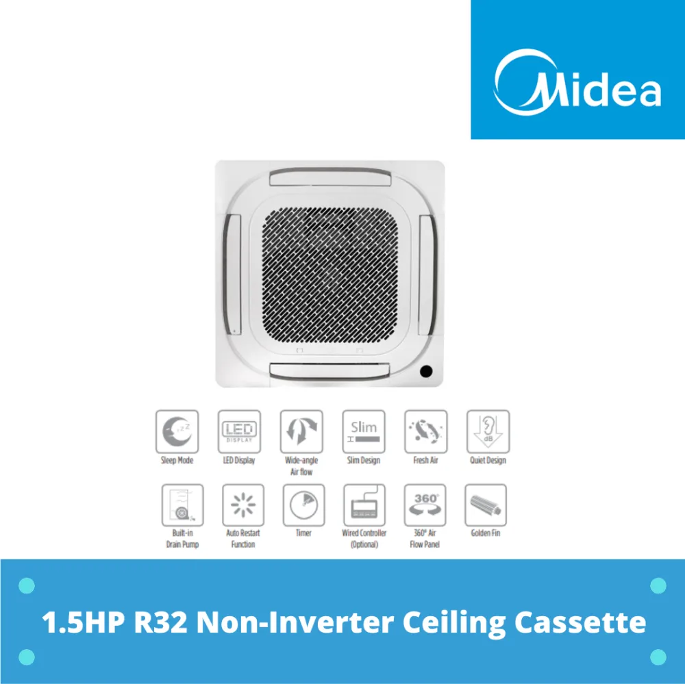 Midea 1.5HP R32 Non Inverter Ceiling Cassette  MCA3-12CRN8