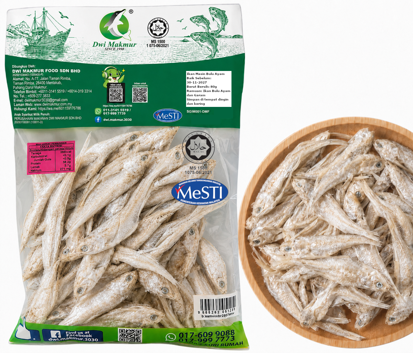 Thryssa Mystax, Less Salty 80 Grams RM5.50 X 5 Units C.Dwi Makmur