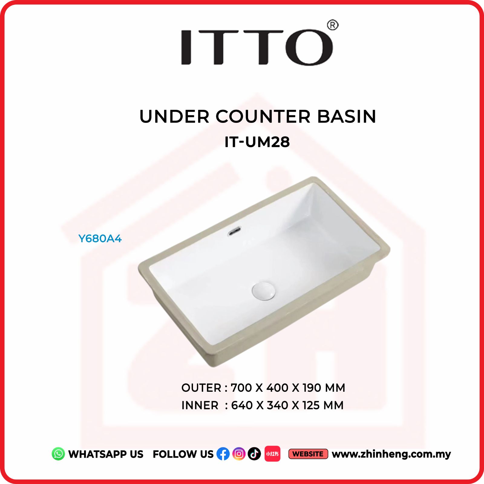 ITTO UNDER COUNTER BASIN IT-UM28