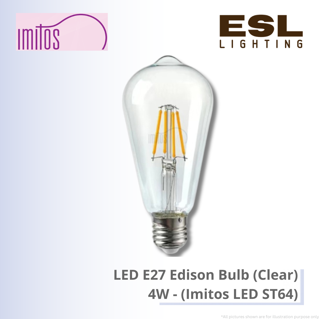 IMITOS LED E27 Edison Bulb (Clear) 4W - Imitos LED ST64