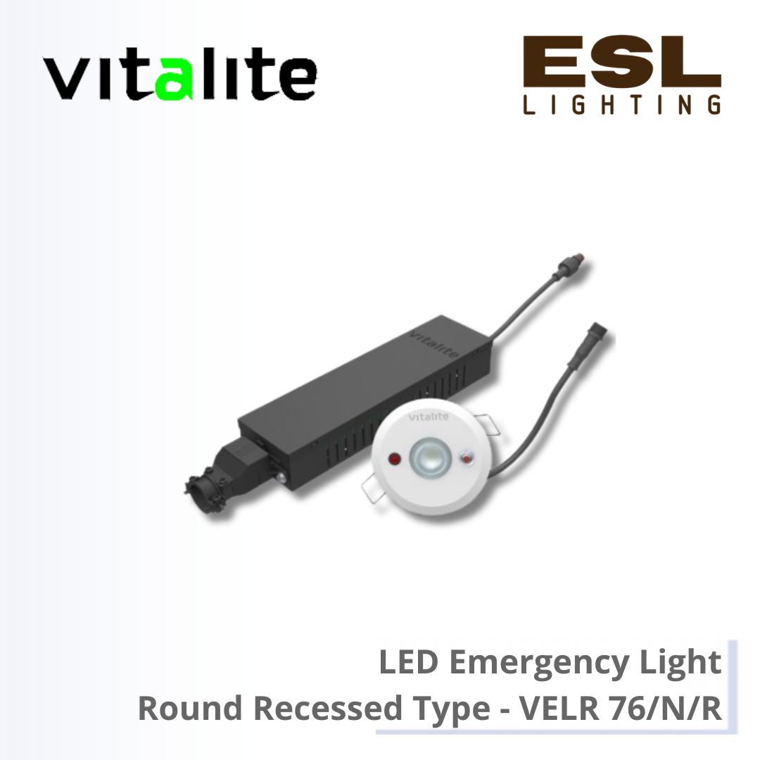 VITALITE LED EMERGENCY LIGHT ROUND RECESSED TYPE - VELR 76/N/R [SIRIM]