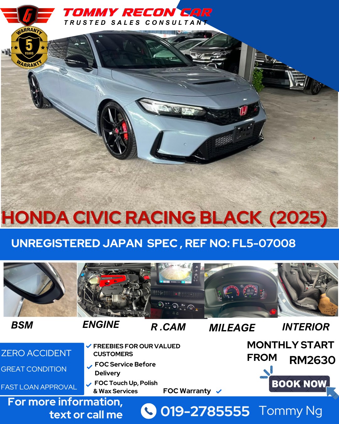 2025 HONDA CIVIC TYPE R RACING BLACK