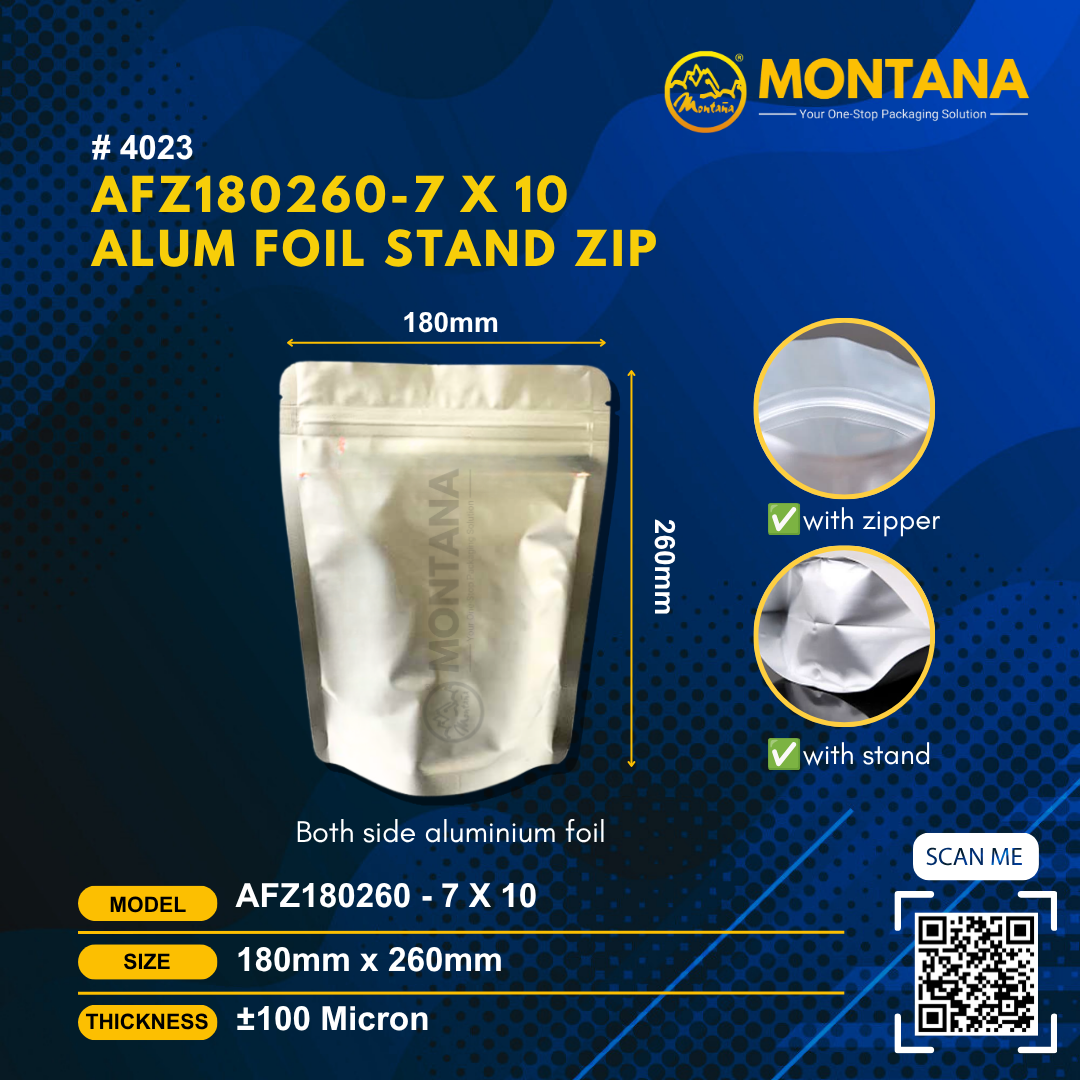 (4023) AFZ180260-7 x 10 ALUM FOIL STAND ZIP