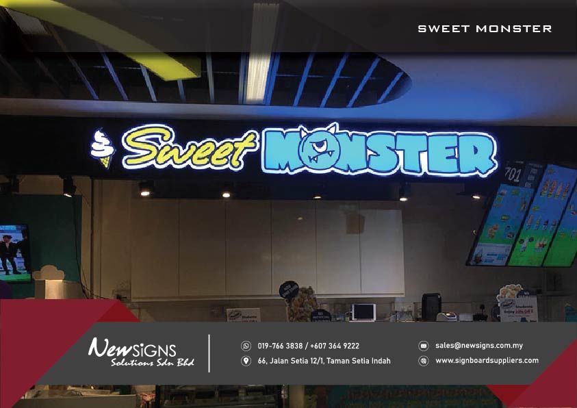 Acrylic Front-lit Logo + Lettering_Sweet Monster