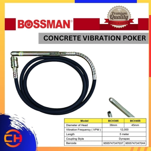BOSSMAN  VIBRATION POKER + SUBMERSIBLE PUMP BCV385 / BCV455 CONCRETE VIBRATION POKER