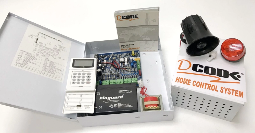 Dcod 9300 LCD 9 Zone Security Home Alarm System Package - Dcode Wired Alarm System