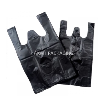 1719 Black Plastic Singlet Bag / T-Shirt Plastic Bag / Beg Plastik Hitam