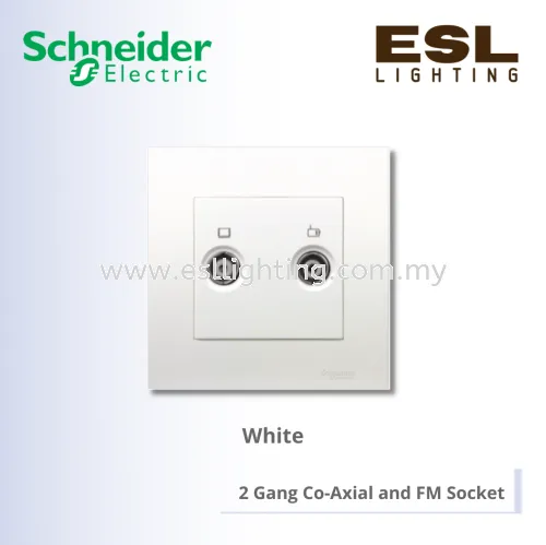 SCHNEIDER Vivace 2 Gang Co-Axial and FM Socket - KB32TVFM