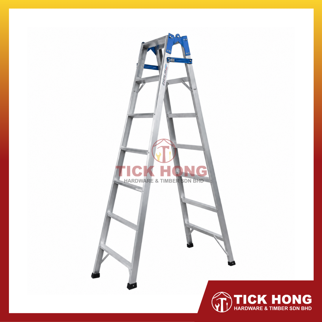 EVERLAS Aluminum Dual Purpose Foldable Double Sided Ladder DP Series (5 to 8 Steps)