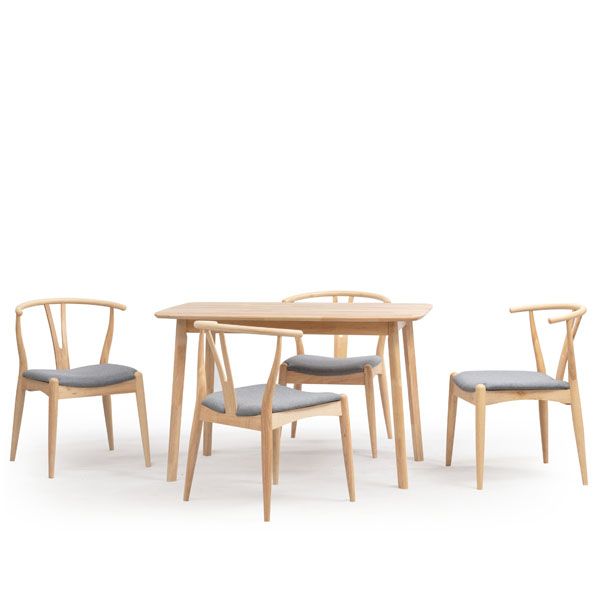 WAKO WISHBONE 3'X 5' Dining Set (1+4)