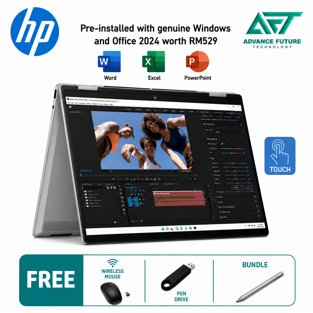HP Envy X360 14-fa0141AU 14" WUXGA Touch 2-In-1 Laptop Meteor Silver ( AMD Ryzen 5 8640HS, 16GB, 512GB SSD, ATI, W11, H&S 2024&M365 )