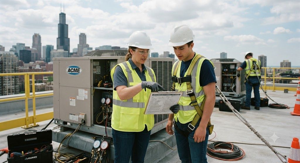 aircon technician height work permit system