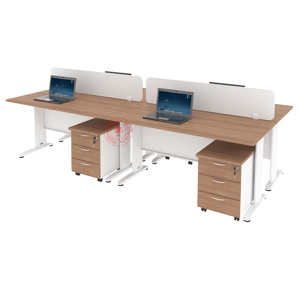 MJ Rectangular Workstation Cluster of 4 / Office Table Workstation / Meja Pejabat Kerja / Meja office