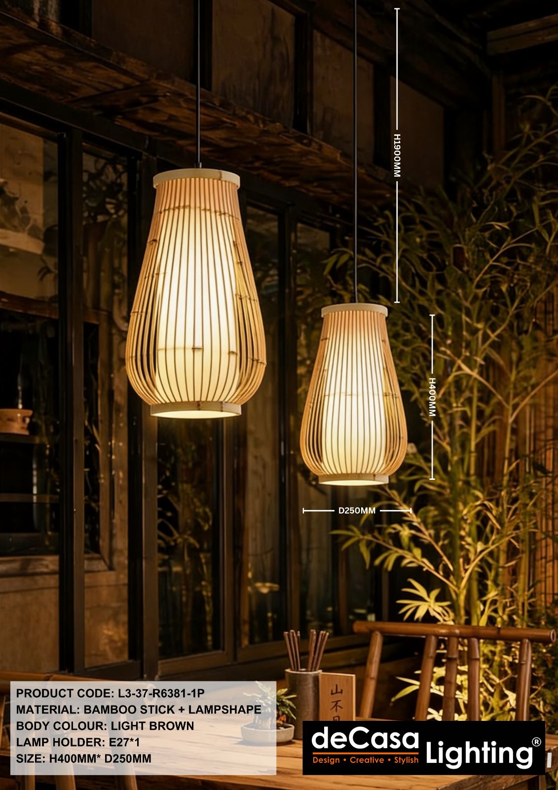 RATTAN PENDANT LIGHT (L3-37-R6381-1P)