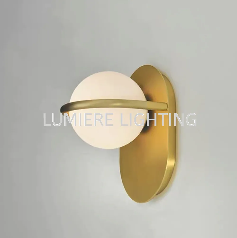 Nordic Simplicity Brass Orb Wall Lamp