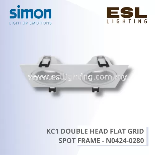 SIMON SPOTLIGHT - KC1 SPOTLIGHT - KC1 DOUBLE HEAD FLAT GRID SPOT FRAME - N0424-0280