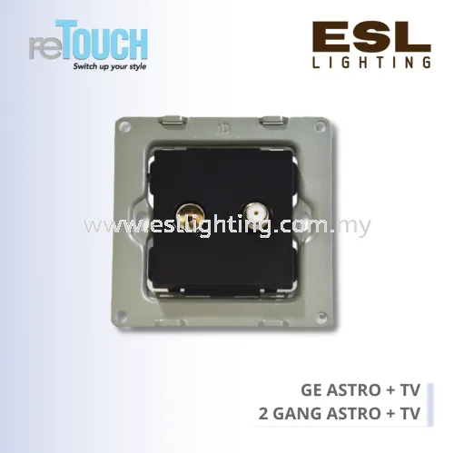 RETOUCH GRAND ELEMENTS - GE ASTRO + TV - E/TV212-GB – 2 GANG ASTRO + TV