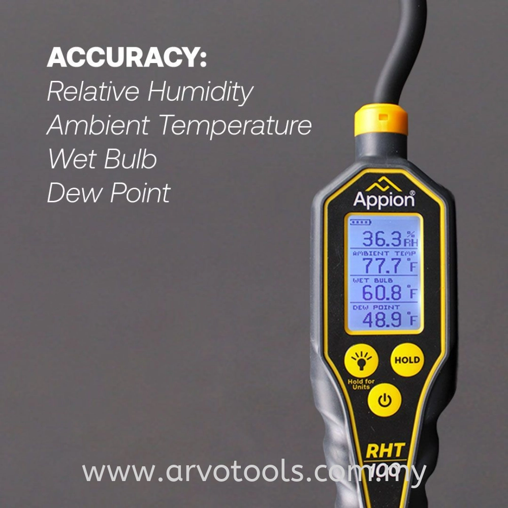 APPION RHT 100 - RELATIVE HUMIDITY AND TEMPERATURE GAUGE Tools ...