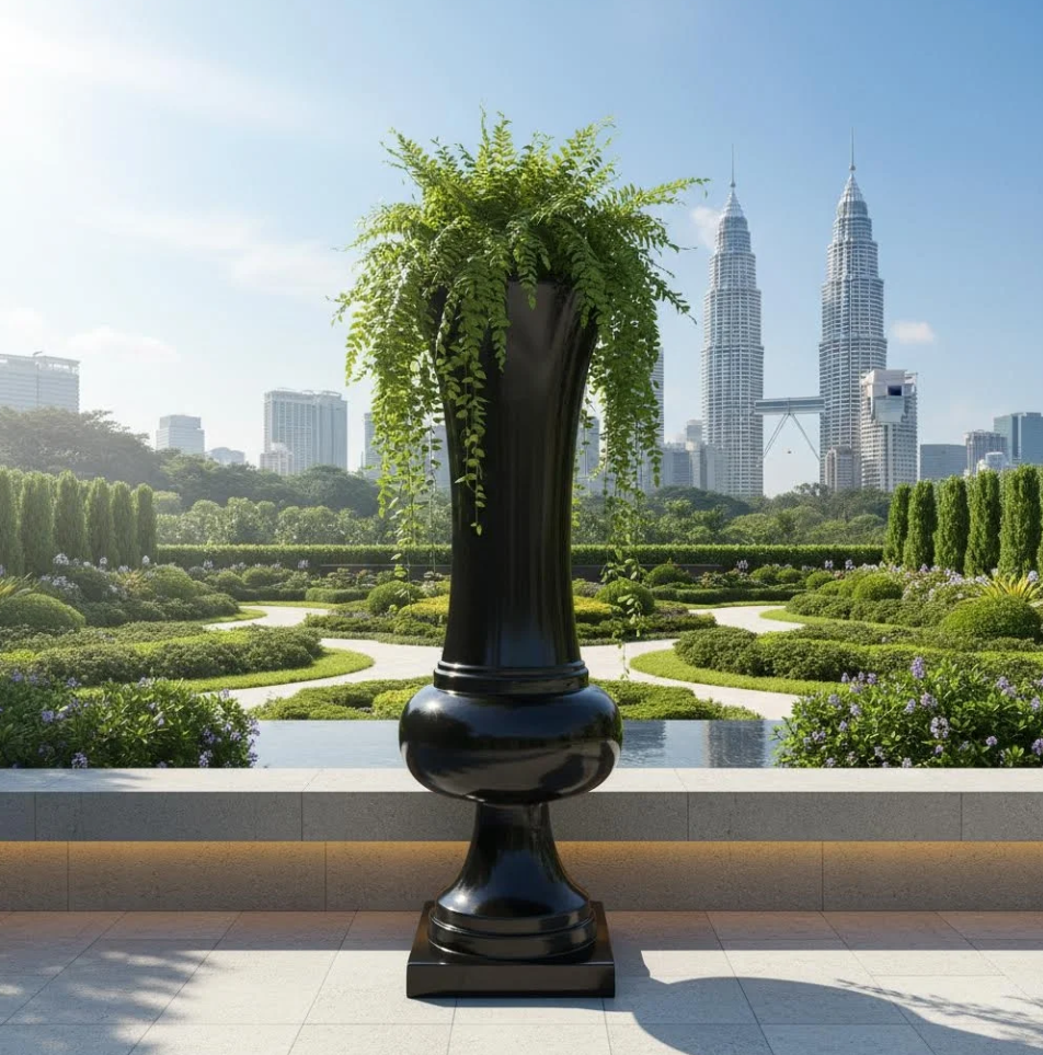 High-End Fiberglass Flower Vase Malaysia 马来西亚高端玻璃钢花瓶 Pasu Bunga Gentian Kaca Tinggi Malaysia