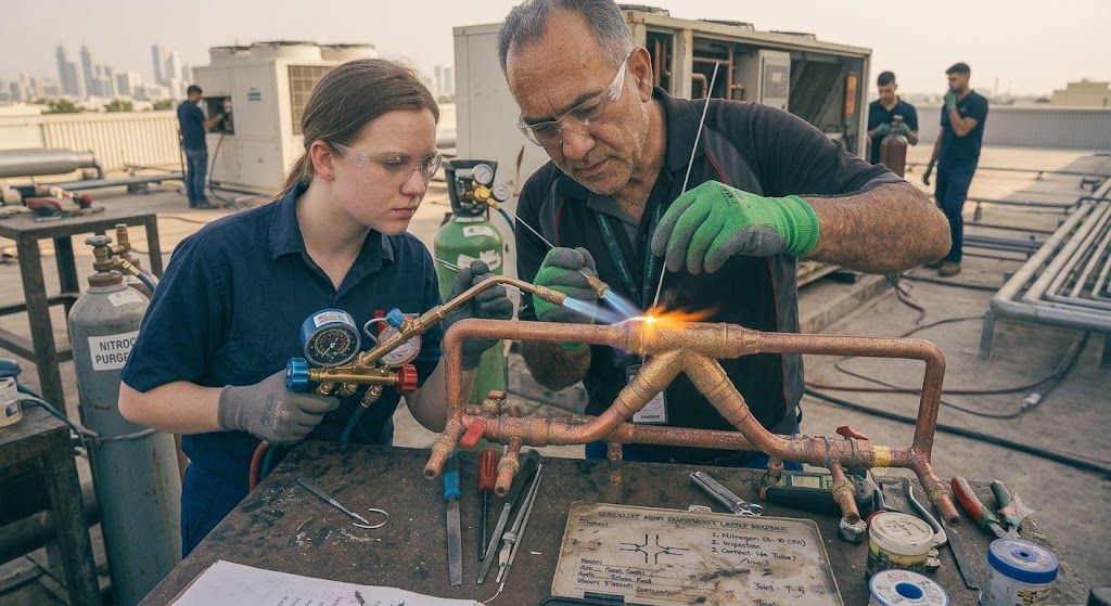 refrigeration installation copper brazing methods
