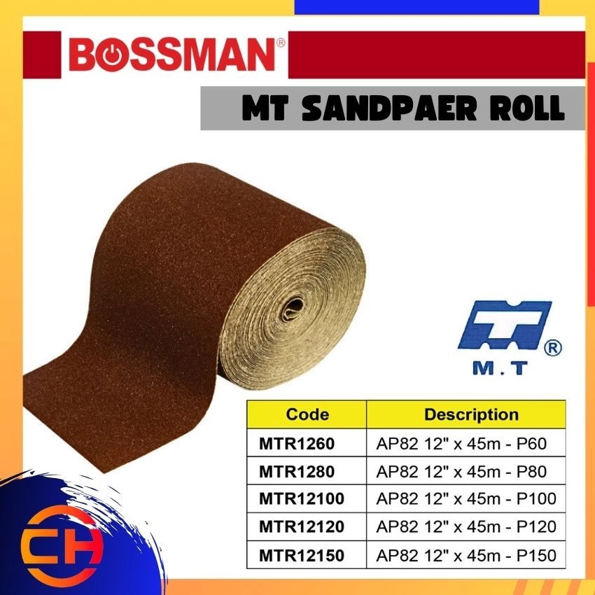 BOSSMAN SAND PAPER / CLOTH MTR1260/ MTR1280/ MTR12100/MTR12120/ MTR12150 "MT" SANDPAPER ROLL