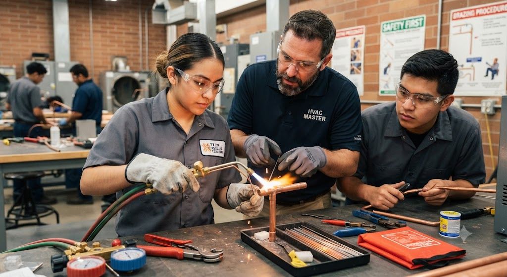 HVAC brazing copper tubing step by step training