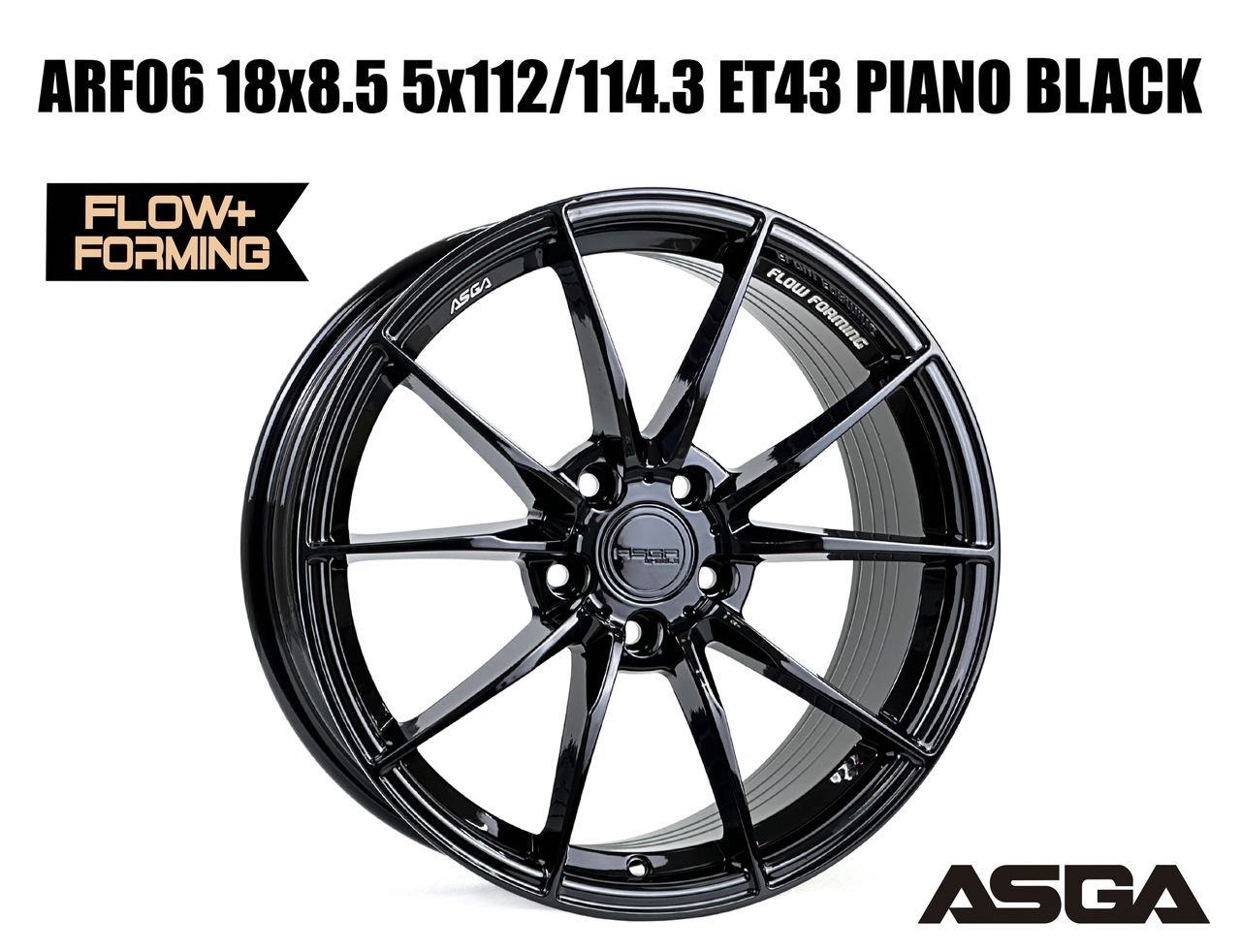 Untitled ARF06 18X8.5 5X112/114.3 ET43 PIANO BLACK
