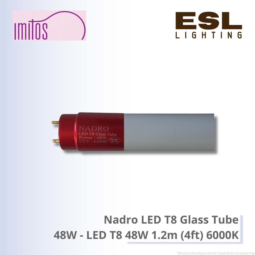 IMITOS Nadro LED T8 Glass Tube - LED T8 48W 1.2m (4ft) 6000K