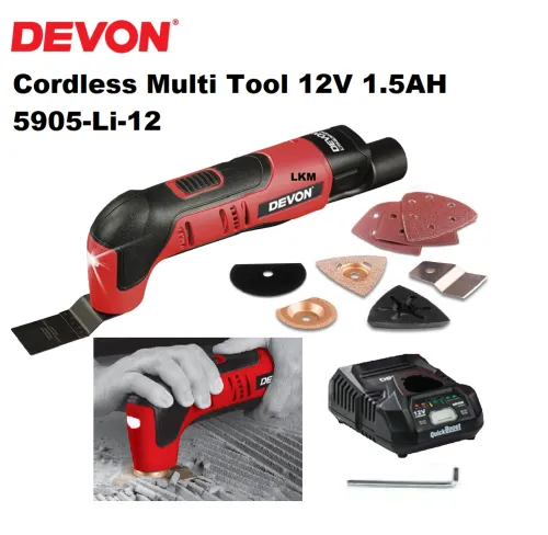 [LOCAL] DEVON 5905-Li-12 Cordless Multi Tool 12V 1.5AH With 1 Battery & 1 Charger