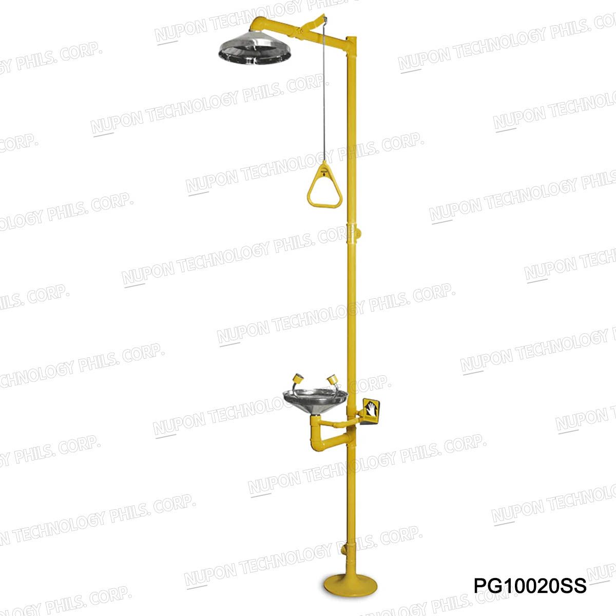 Stainless Steel Bowl Combination Emergency Shower And Eyewash Without Foot Pedal ; Model: PG10020SS