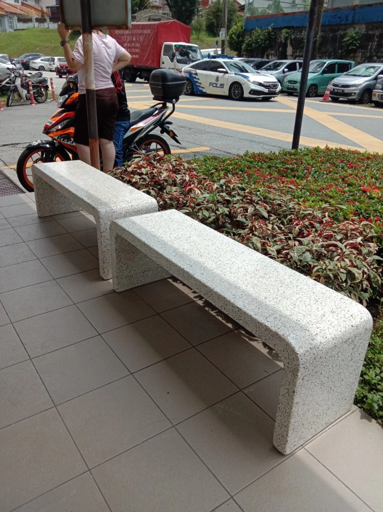 Stone Benches Concrete Bench | Terrazo Marble Bench For Outdoor | Deliver to Condominium Residency In Seri Kembangan Selangor