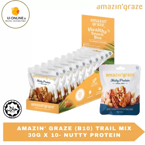 AMAZIN' GRAZE (B10) TRAIL MIX 30G X 10- NUTTY PROTEIN (EXP: JULY 2025)