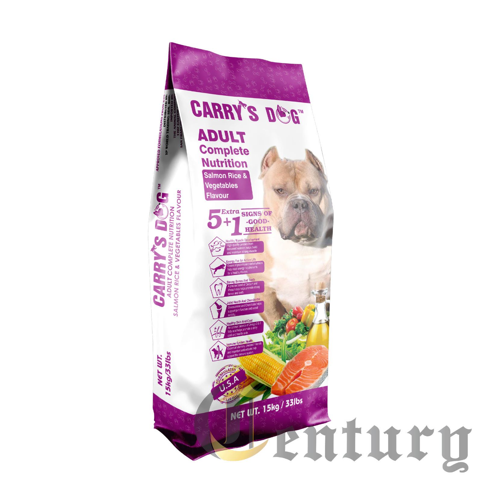 CARRY DOG  SALMON RICE & VEGETABLES FLAVOUR (ADULT COMPLETE NUTRITION) 15KG 