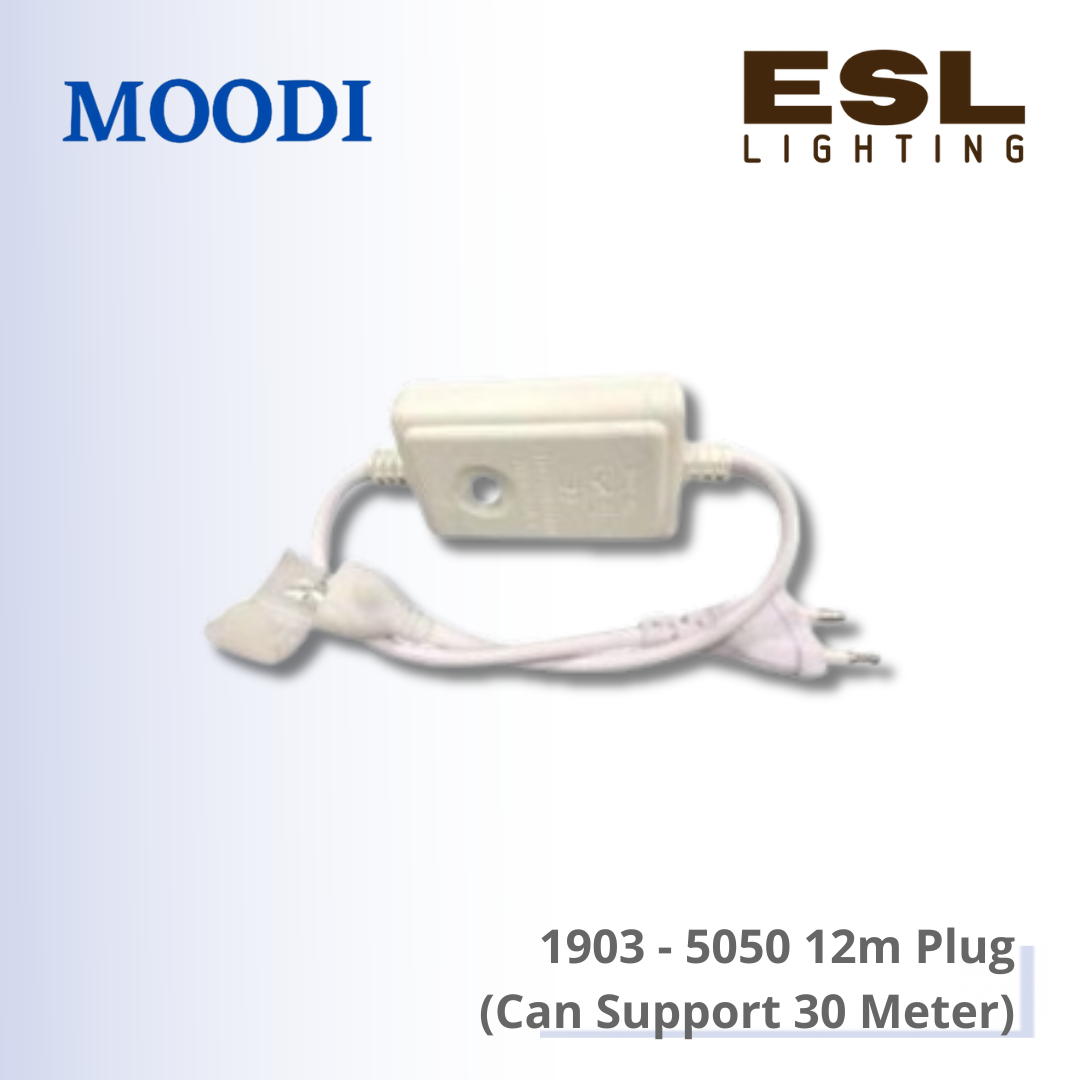 MOODI LED Strip Light Accessories - 1903 5050 12mm Plug Driver (Can Support 30 Meter)