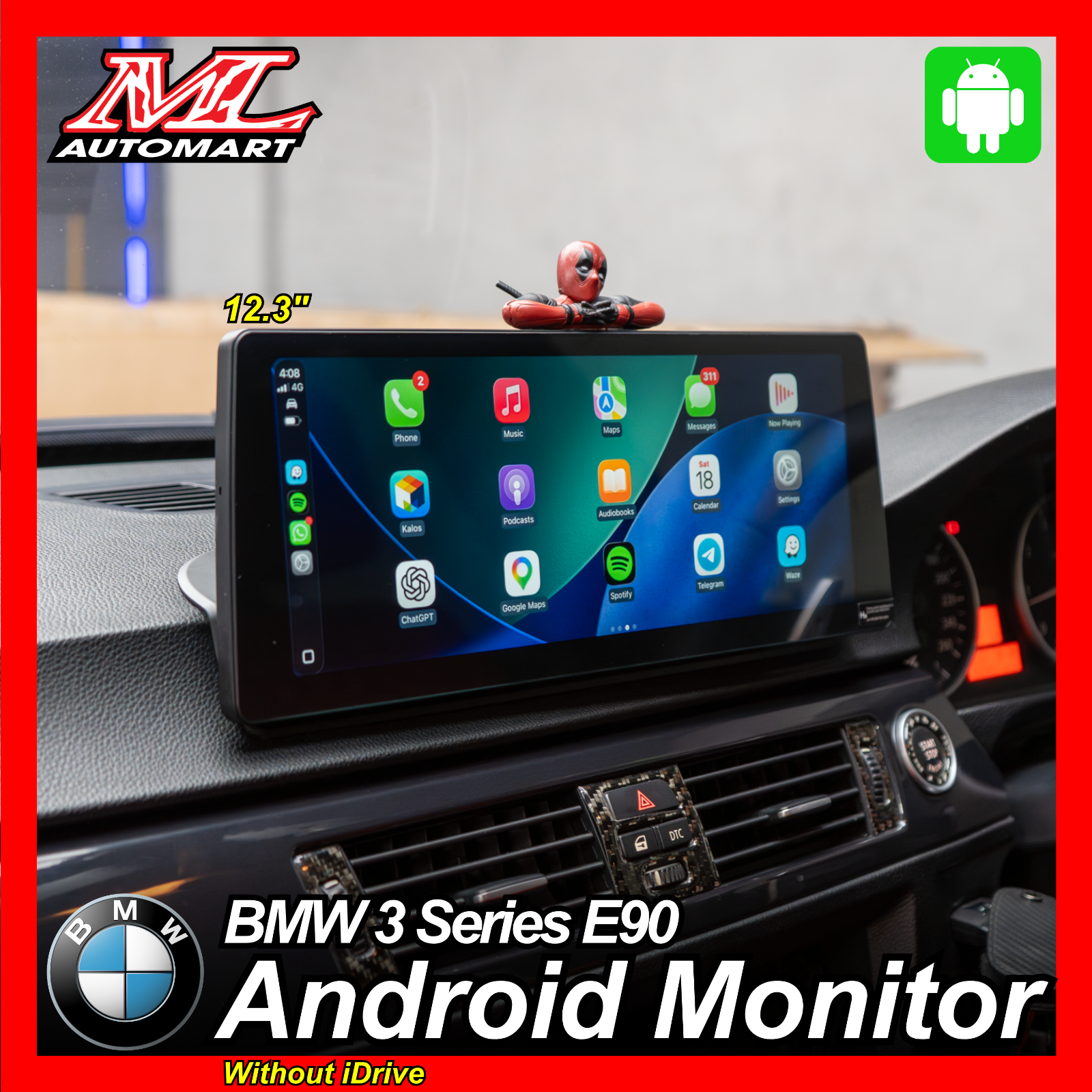 BMW 3 Series E90 Android Monitor (12.3") (Without IDrive)