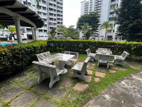 Outdoor Stone Bench and Table Set | 1 Table 4 Bench Outdoor Stone Set | Kerusi Meja Batu | KL | Penang | Kedah | Kulim Lunas | Marinabay Condominium Georgetown Penang