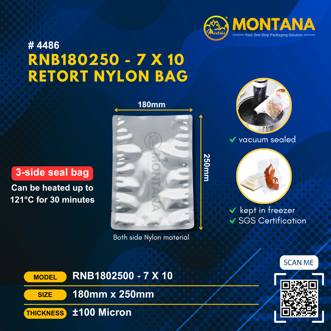 (4486) RNB180250 - 7 x 10 RETORT NYLON BAG