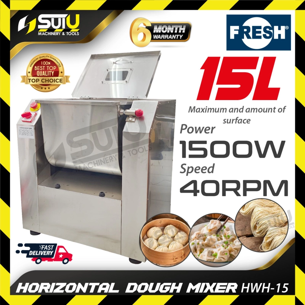 FRESH HWH-15 / HWH15 15L Horizontal Dough Mixer / Pengadun Tepung / Pengadun Doh 1500W 40RPM