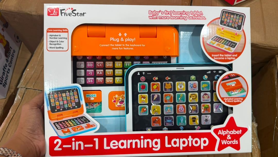 FiveStar 2-in-1 Learning Laptop for Kids – Educational Tablet & Keyboard Toy