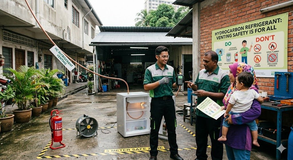 hydrocarbon refrigerant venting safety Malaysia