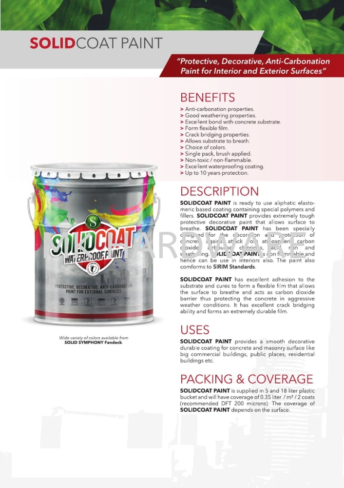 SOLIDCOAT WATERPROOF PAINT