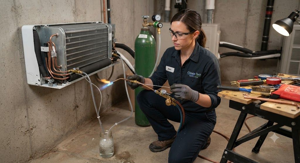 HVAC brazing for split air conditioner