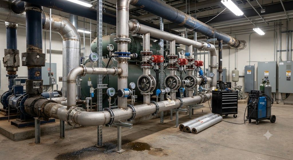Bespoke chilled water piping modification
