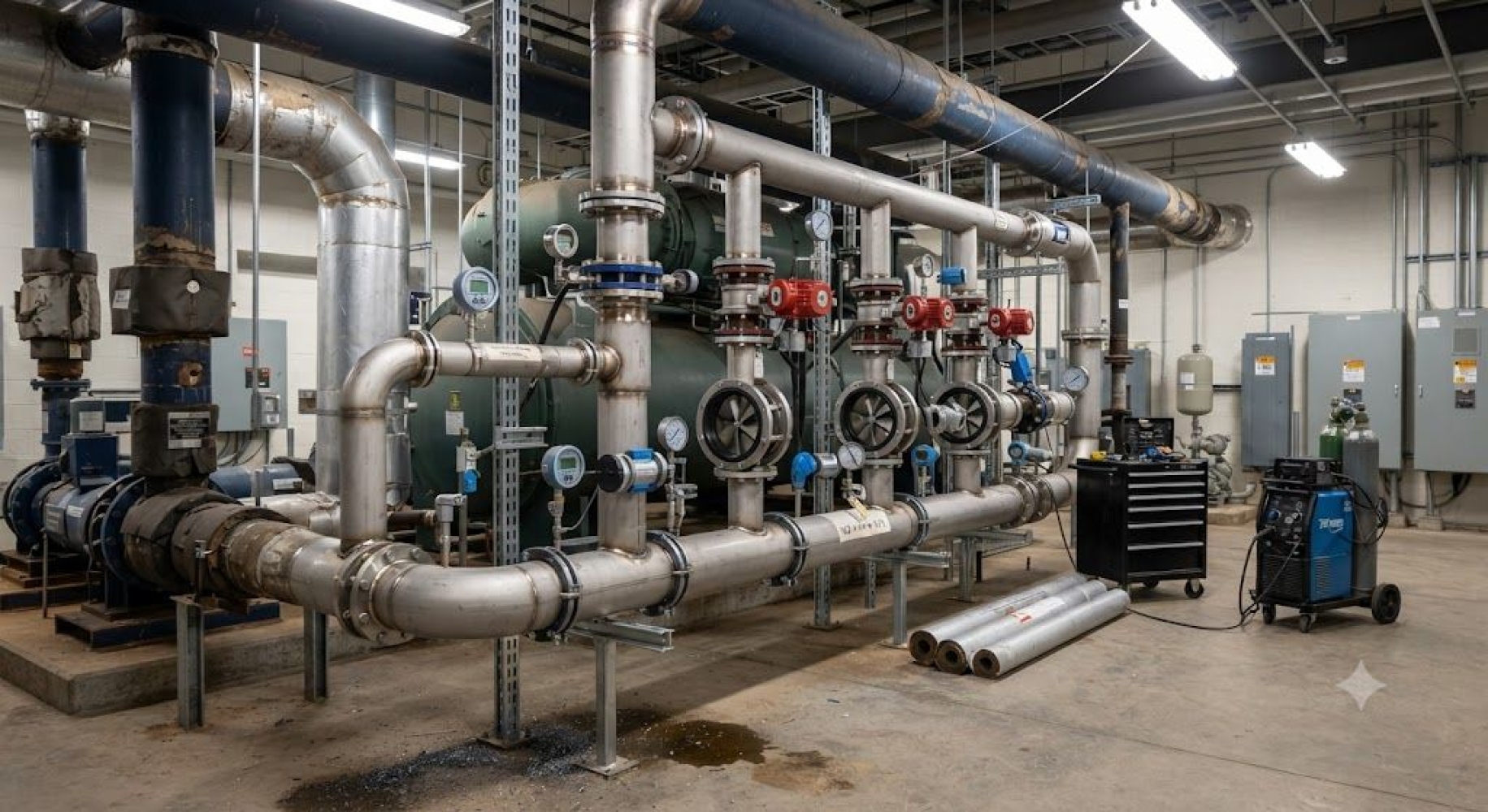 Bespoke chilled water piping modification