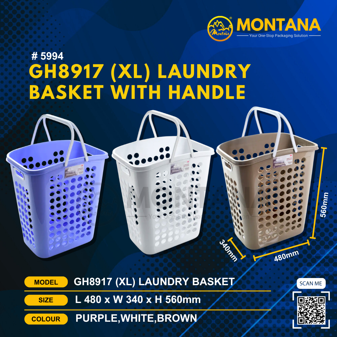 (5994) GH8917 (XL) LAUNDRY BASKET WITH HANDLE