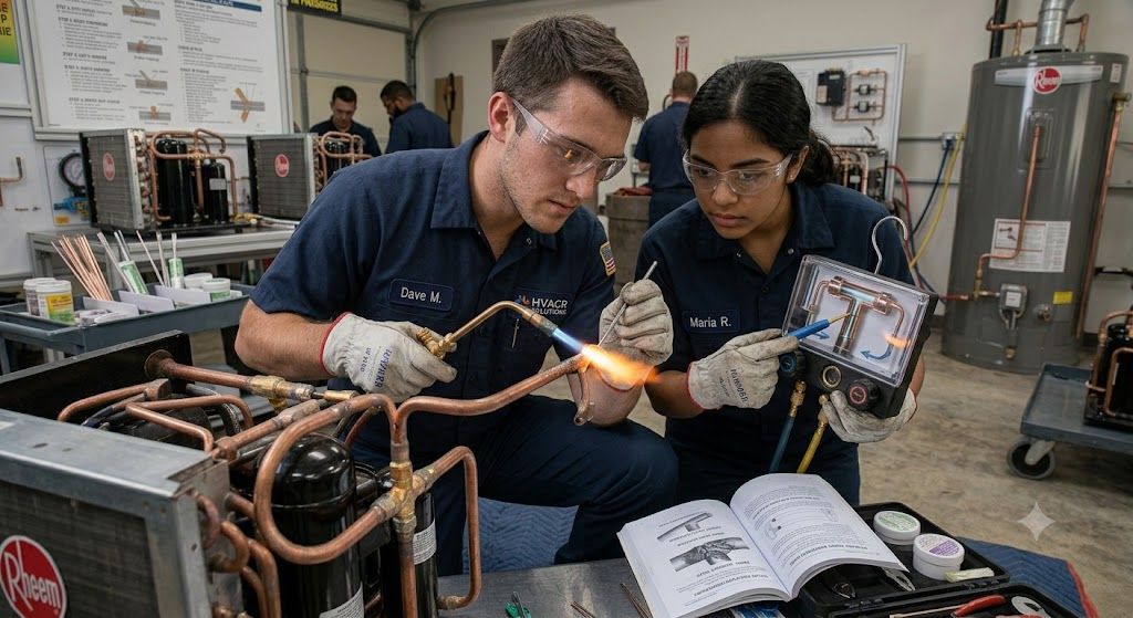 HVAC copper tubing brazing method