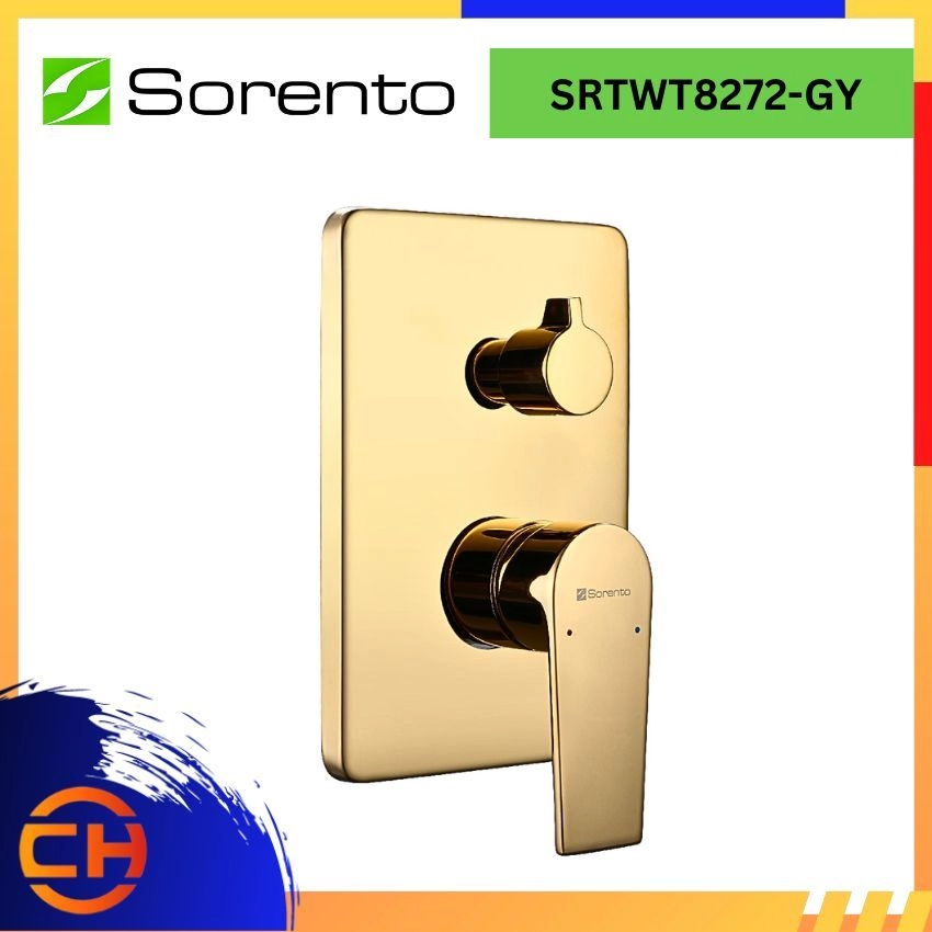 SORENTO BATHROOM SHOWER MIXER TAP SRTWT8272-GY Concealed Bath & Shower Mixer Tap with Diverter Golden Yellow ( L120MM x W11MM x H180MM )