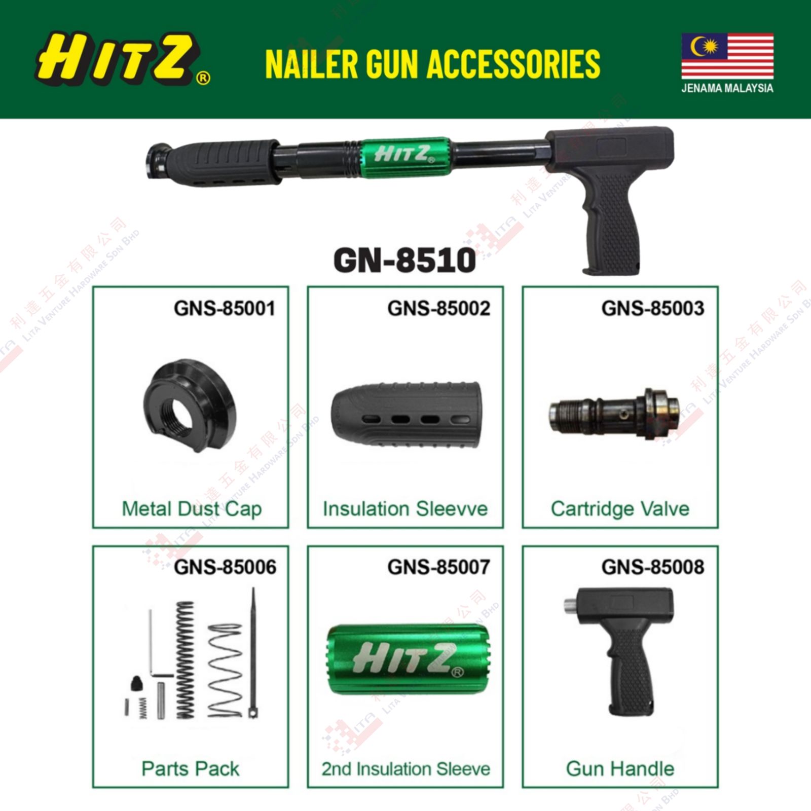 HITZ BRAND NAILER GUN ACCESSORIES - GN8510
